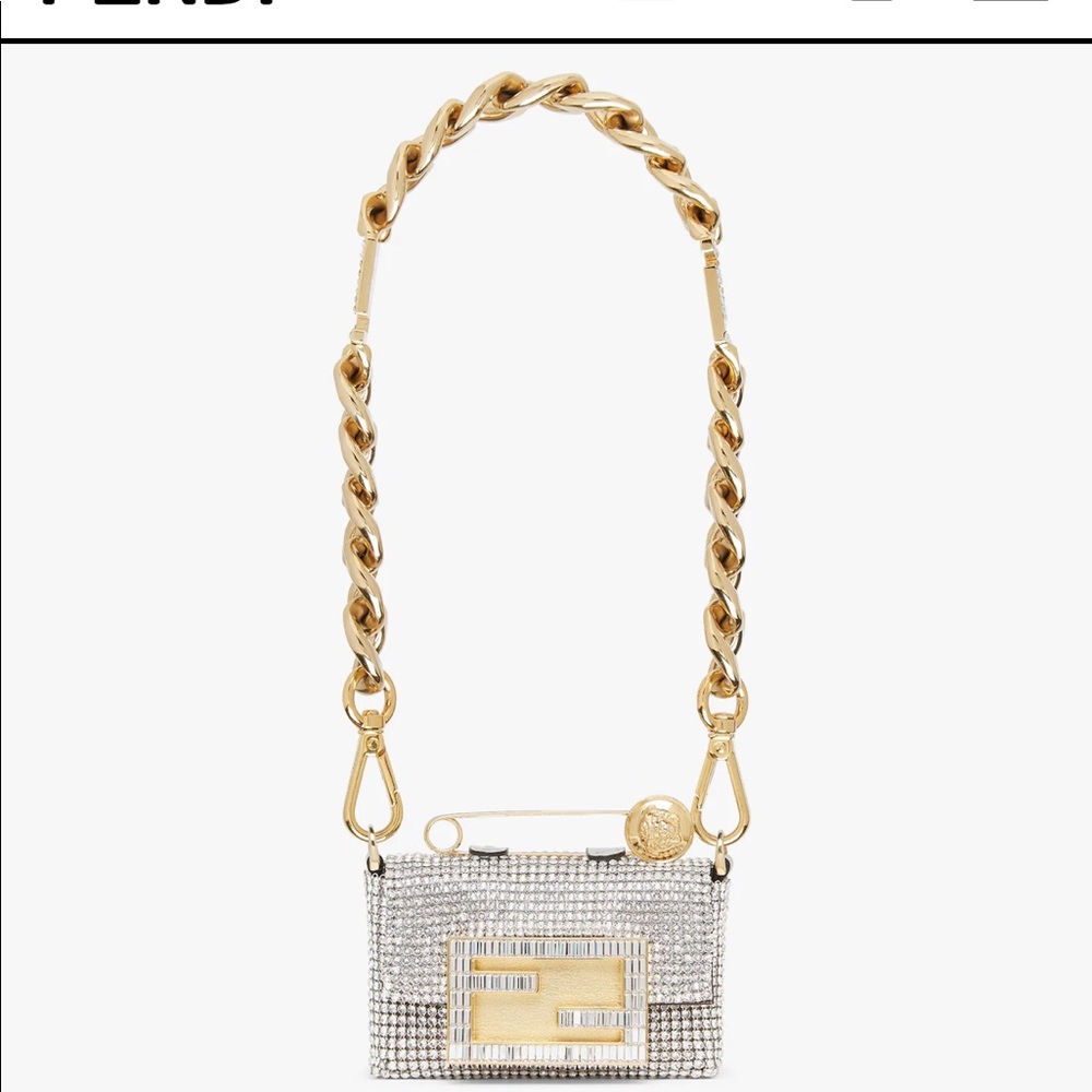 RARE FENDACE silver nano baguette bag